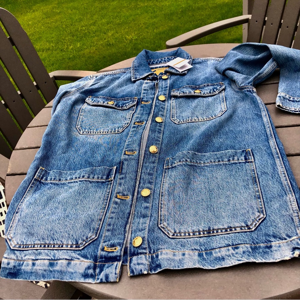 Classic Blue Denim Michael Kors Button-Up Jacket